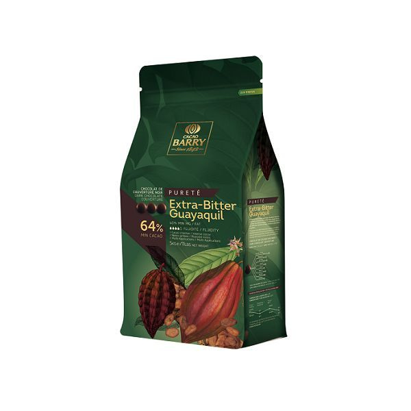 Горький (темный) шоколад Cacao Barry Extra-Bitter Guayaquil, 64% какао, каллеты, 5 кг, CHD-P64EBPU-RT-U72 #1