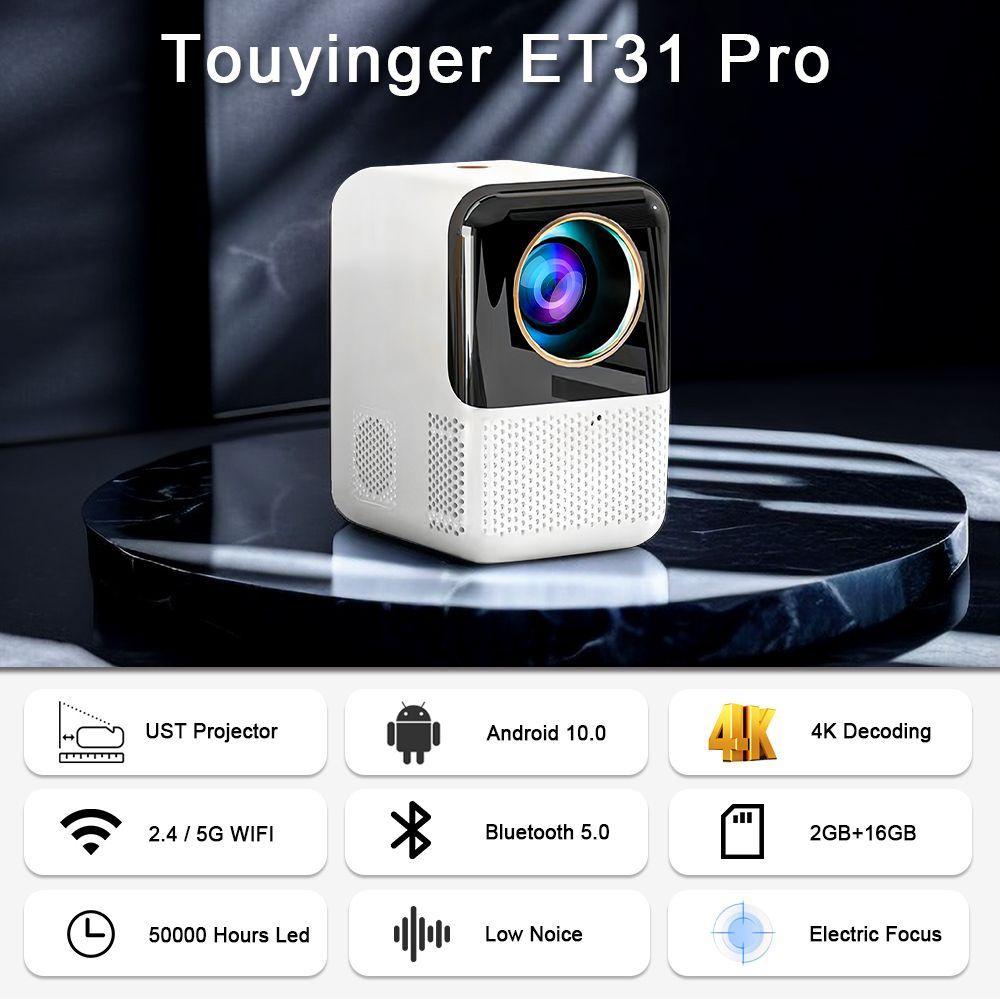 TouYinger Проектор ET31 PRO, Android (GLOBAL EDITION), 1366×768 HD, 1LCD, белый #1