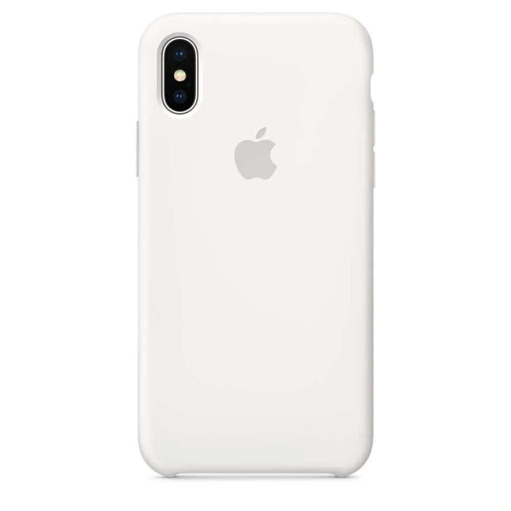 Силиконовый чехол Soft Touch на iPhone (Айфон) 10 / X / XS (с логотипом),  белый - купить с доставкой по выгодным ценам в интернет-магазине OZON  (564034205)