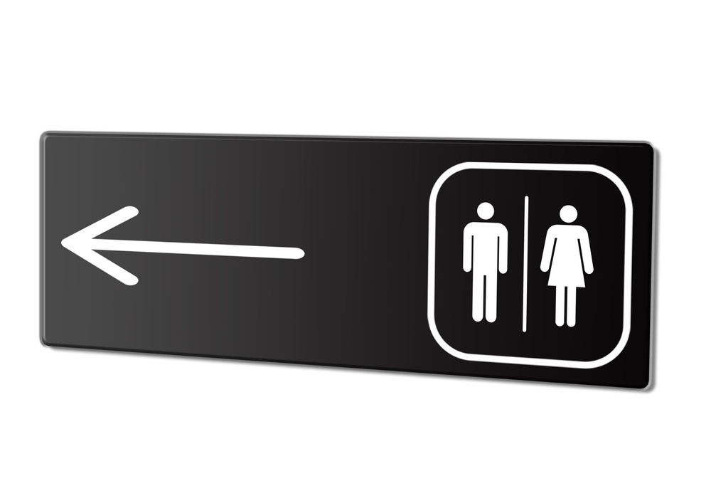 Табличка "Туалет налево", 30х10 см. #1