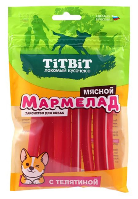 Лакомство TiTBiT Мармелад мясной для собак, с телятиной, 120 г  #1