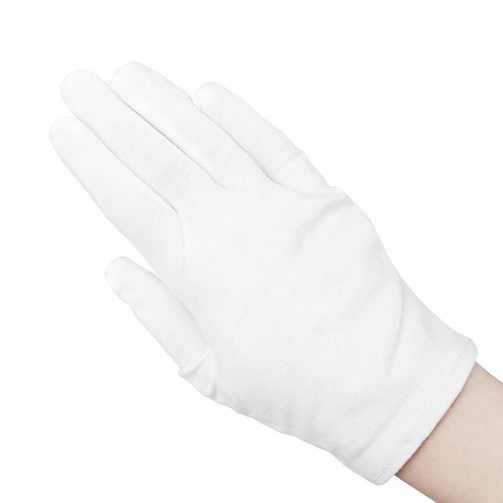 Хлопковые перчатки BEAJOY. L, белый, 10 пар #1