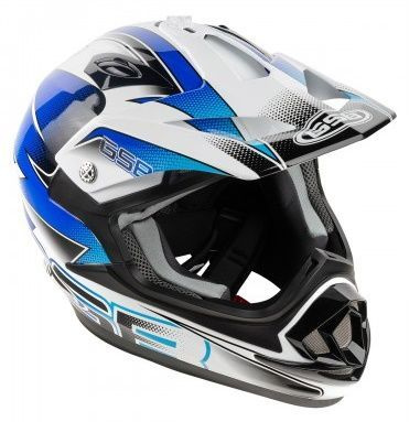 Кроссовый шлем GSB XP-14 B, White Glossy/Graphic Blue (размер XL) #1