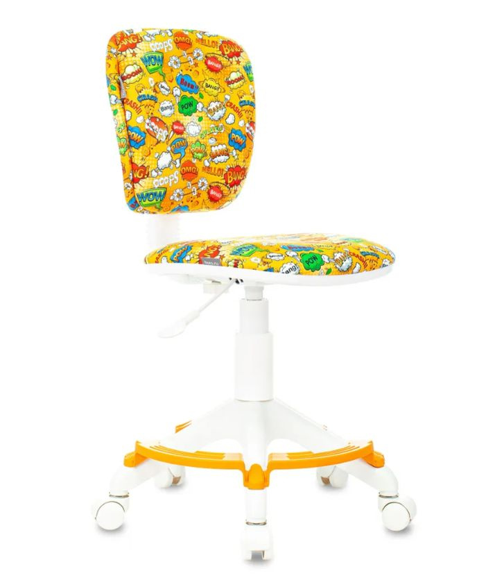 Кресло детское Бюрократ CH-W204/F/BANG цвет оранжевый, рисунок бэнг, материал ткань, крестовина пластик #1