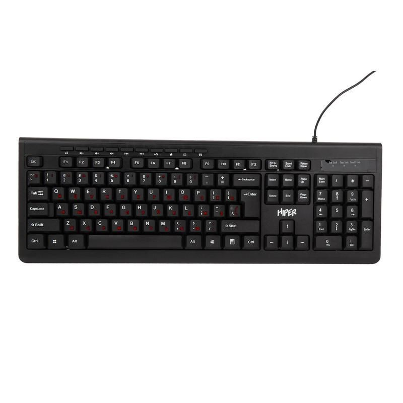 Клавиатура Hiper OK-2000 черная, USB, 114 кнопок, проводная #1