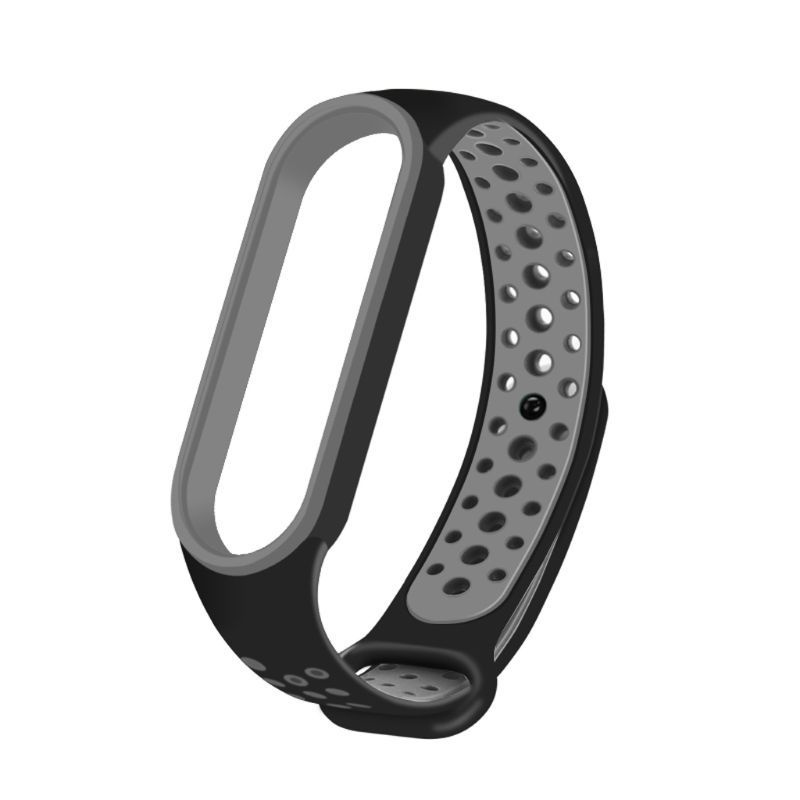 Ремешок для умных часов, подходящий для Xiaomi bracelet 5, двухцветный, черный и серый  #1