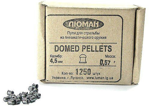 Пули ЛЮМАН Domed pellets 4,5мм 0,57г (1250 шт) #1