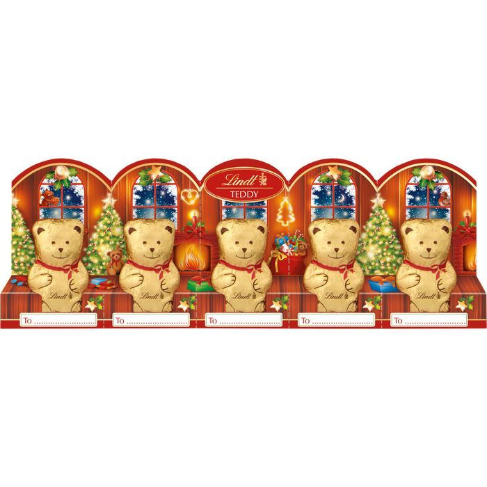 LIndt Teddy gold мини мишки из молочного шоколада, 5х10 гр (из Финляндии)  #1