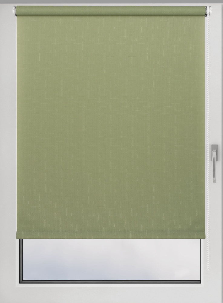 Рулонные шторы Shantung 110х160 см на окно оливковый #1
