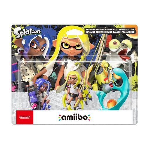 amiibo. Набор из 3-х фигурок: Inkling (Yellow) + Octoling (Blue) + Smallfry (Splatoon Collection)  #1