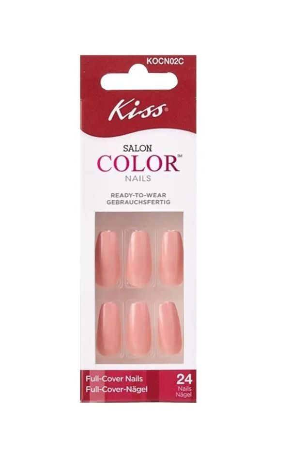Набор накладных ногтей без клея средней длины KISS NEW YORK Professional Caramel кол-во 24шт, США  #1