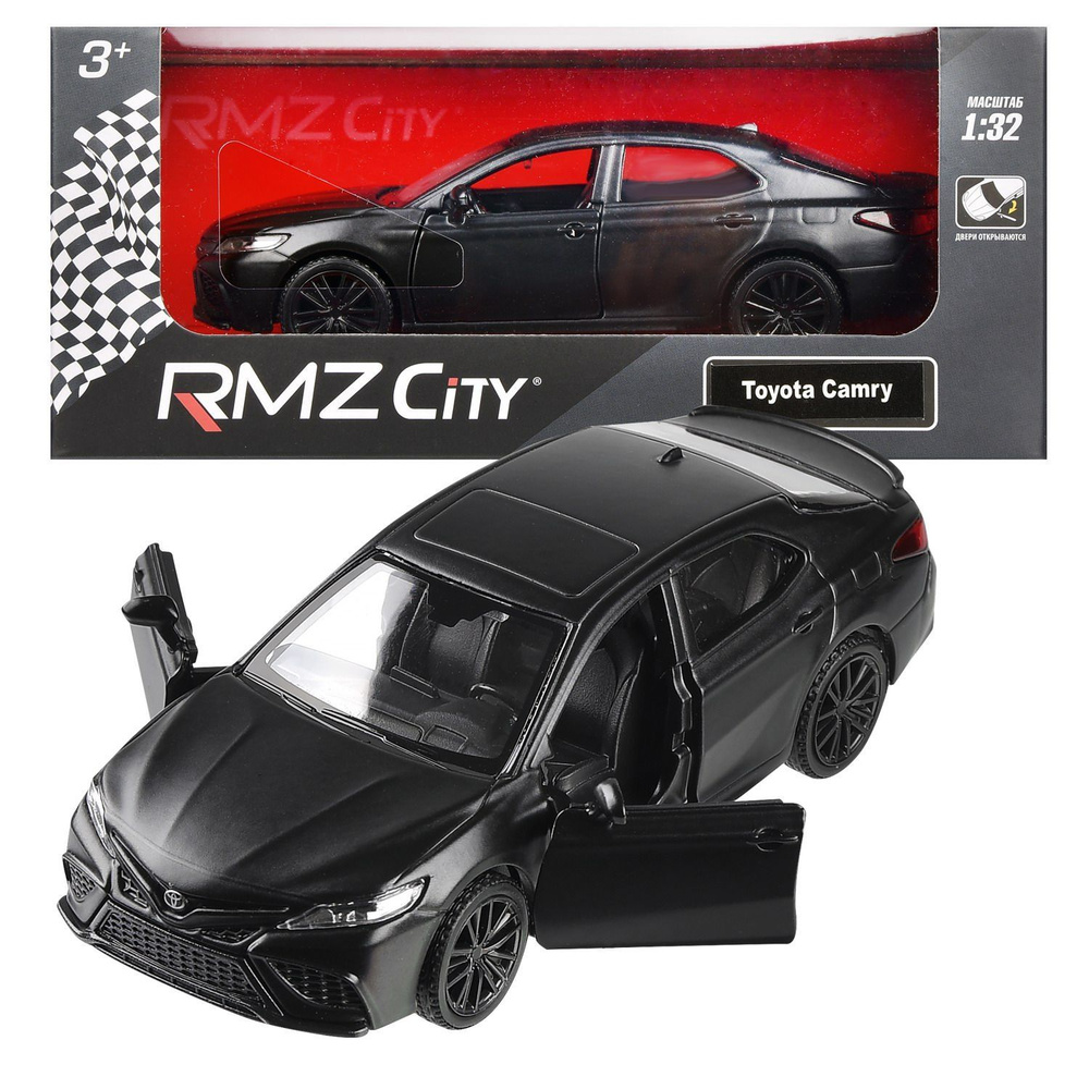 Машинка металлическая RMZ City 1:32 Toyota Camry 2022 черный матовый  #1