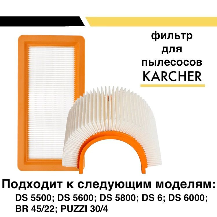 HEPA фильтр плоский складчатый для пылесосов Karcher DS5500, DS5600, DS5800, DS6000 (6.414-631.0)  #1