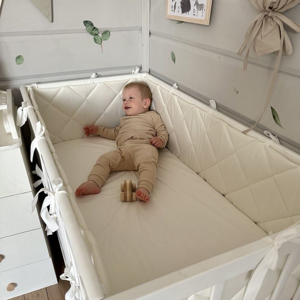 Бортики в детскую кроватку для новорождённых стеганые MamiBro  #1