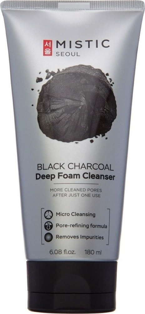 Mistic / Мистик Black Charcoal Deep Foam Cleanser Пенка для умывания глубокоочищающая с древесным углем #1