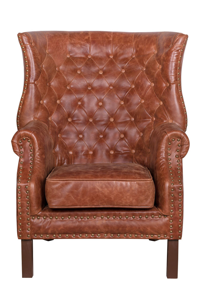 Классическое кресло Mak-interior Teas leather, с подлокотниками, интерьерное для спальни и офиса, гостиной #1