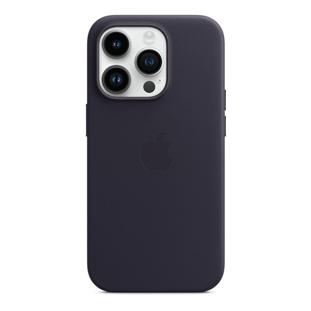 Кожаный чехол MagSafe для iPhone 14 Pro / с анимация / Leather Case with MagSafe / тёмно-синий  #1