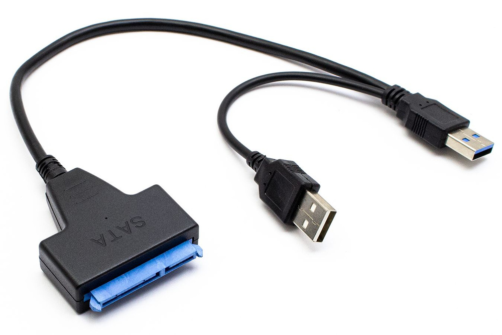 Переходник USB 3.0 - SATA lll для HDD 2.5", 3.5" и SSD с разъемом под блок питания  #1