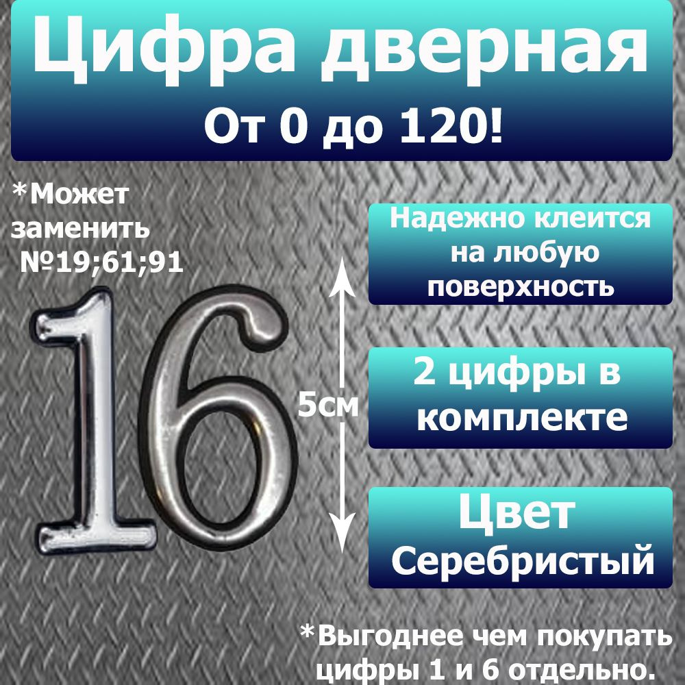 Цифры для двери, Пластик, серебристый купить по низкой цене в  интернет-магазине OZON (1281857413)