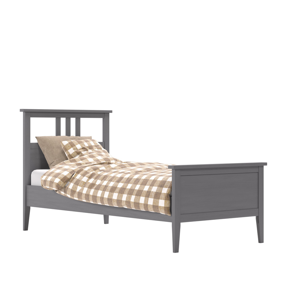 Leset Односпальная кровать, Комплект кровать Мира 90х200 с основанием, серый, 90х200 см  #1