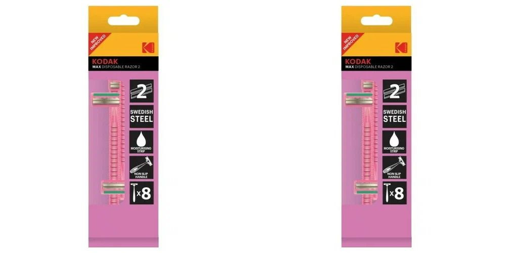 Kodak Одноразовые станки для бритья Disposable Razor Max 2 женский розовый 2 лезвия, 3 шт., 2 шт.  #1