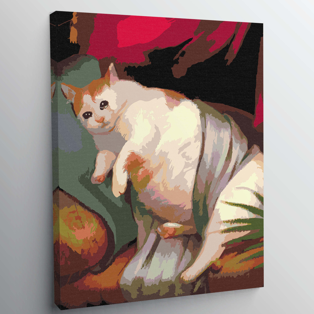 Картина по номерам, холст на подрамнике - Плачущий кот - Мем 30x40 см.  #1