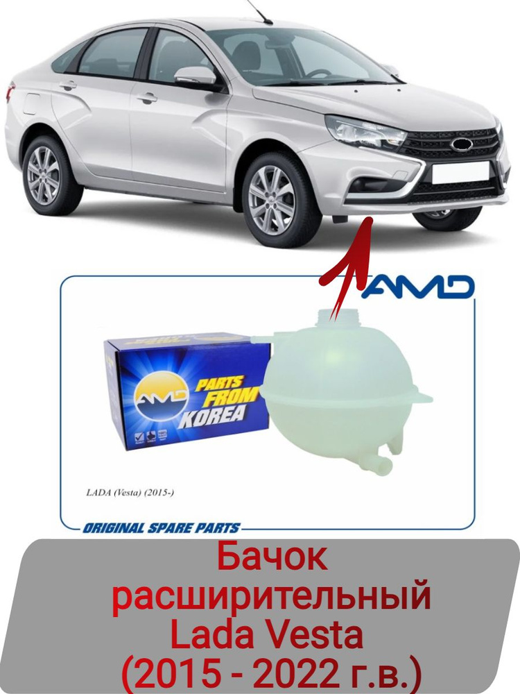 Бачок расширительный Lada Vesta (2015 - 2022 г.в.) - AMD арт. AMDWTB61 ...