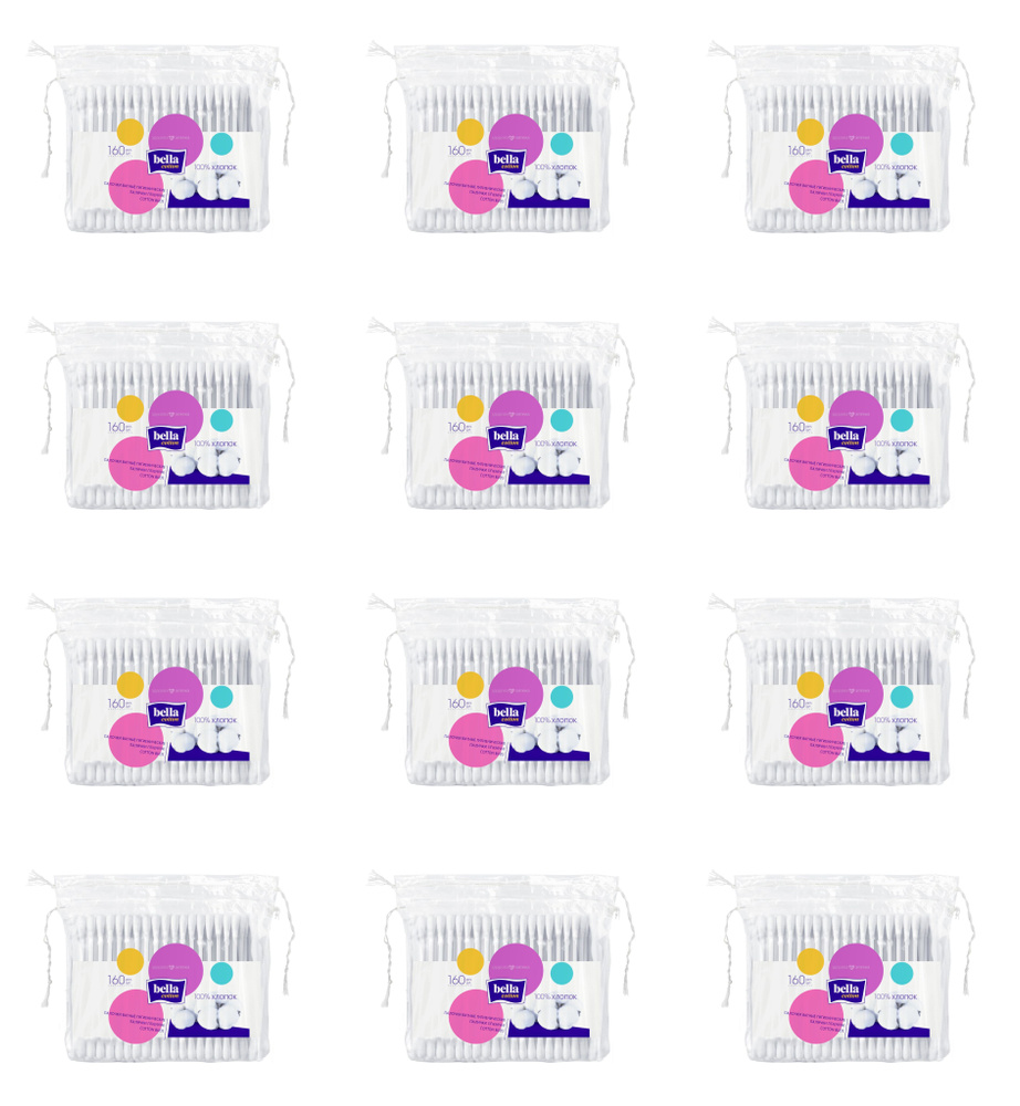BELLA Ватные палочки, 160 шт., 12 уп. - купить с доставкой по выгодным ...
