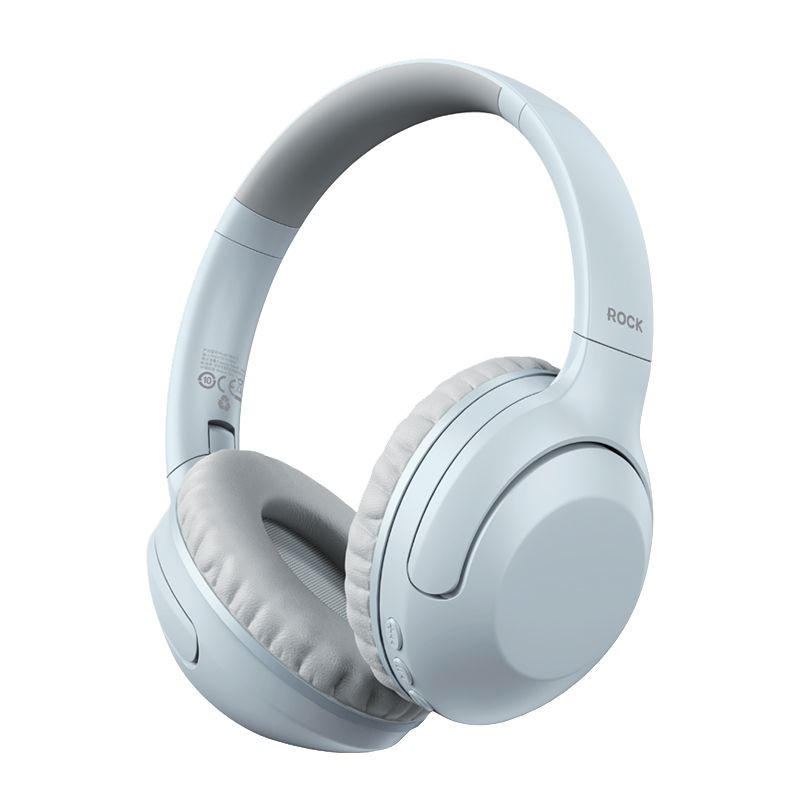Беспроводные наушники накладные с активным шумоподавлением Rock O3 ANC Wireless Headphones голубые  #1