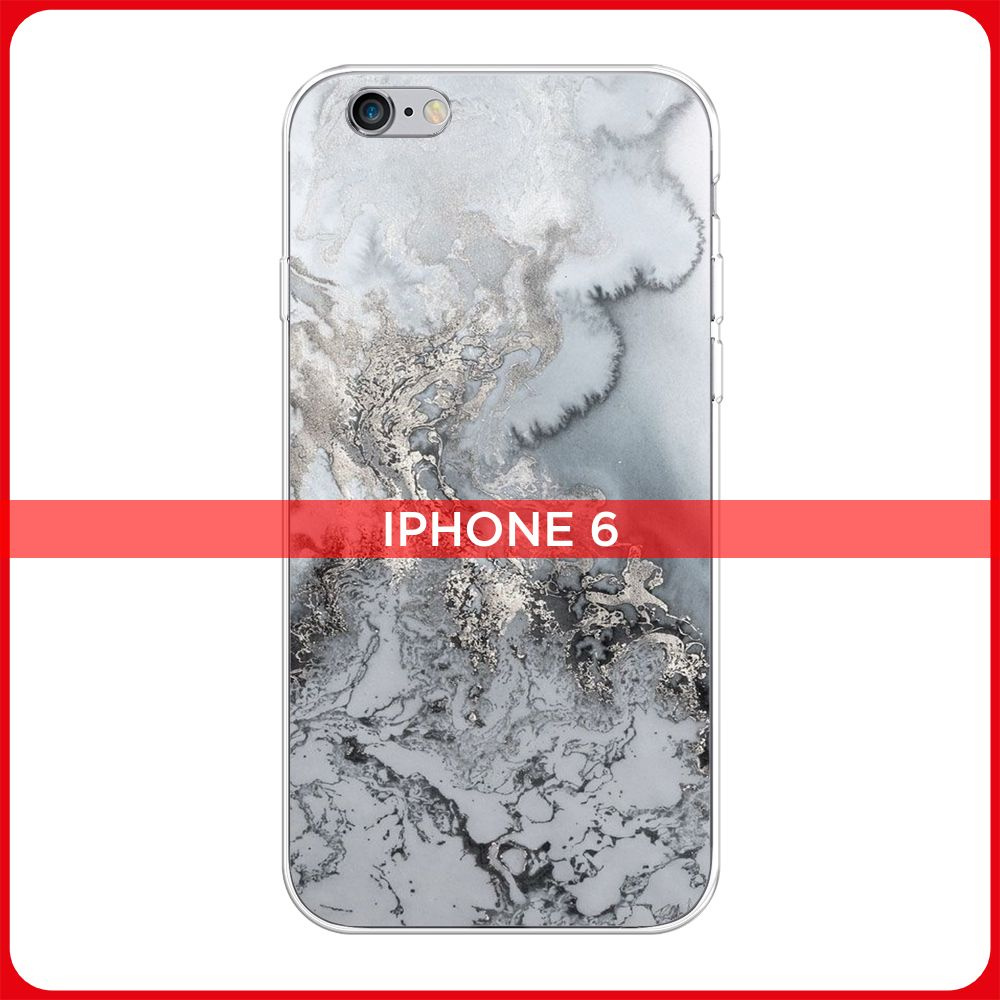 Силиконовый чехол на Apple iPhone 6/6S / Айфон 6/6S Морозная лавина серая  #1
