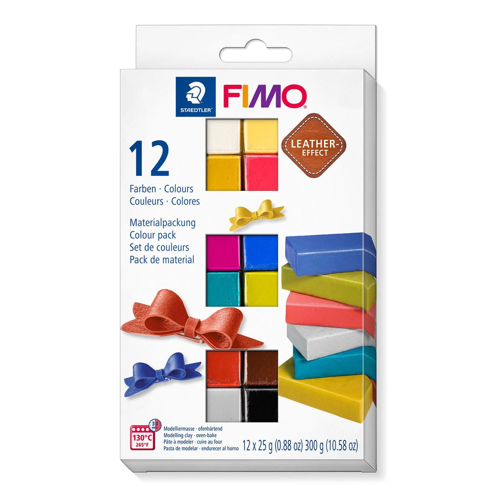 Набор полимерной глины FIMO leather-effect, с эффектом кожи,12х25гр.,12 привлекательных цветов  #1