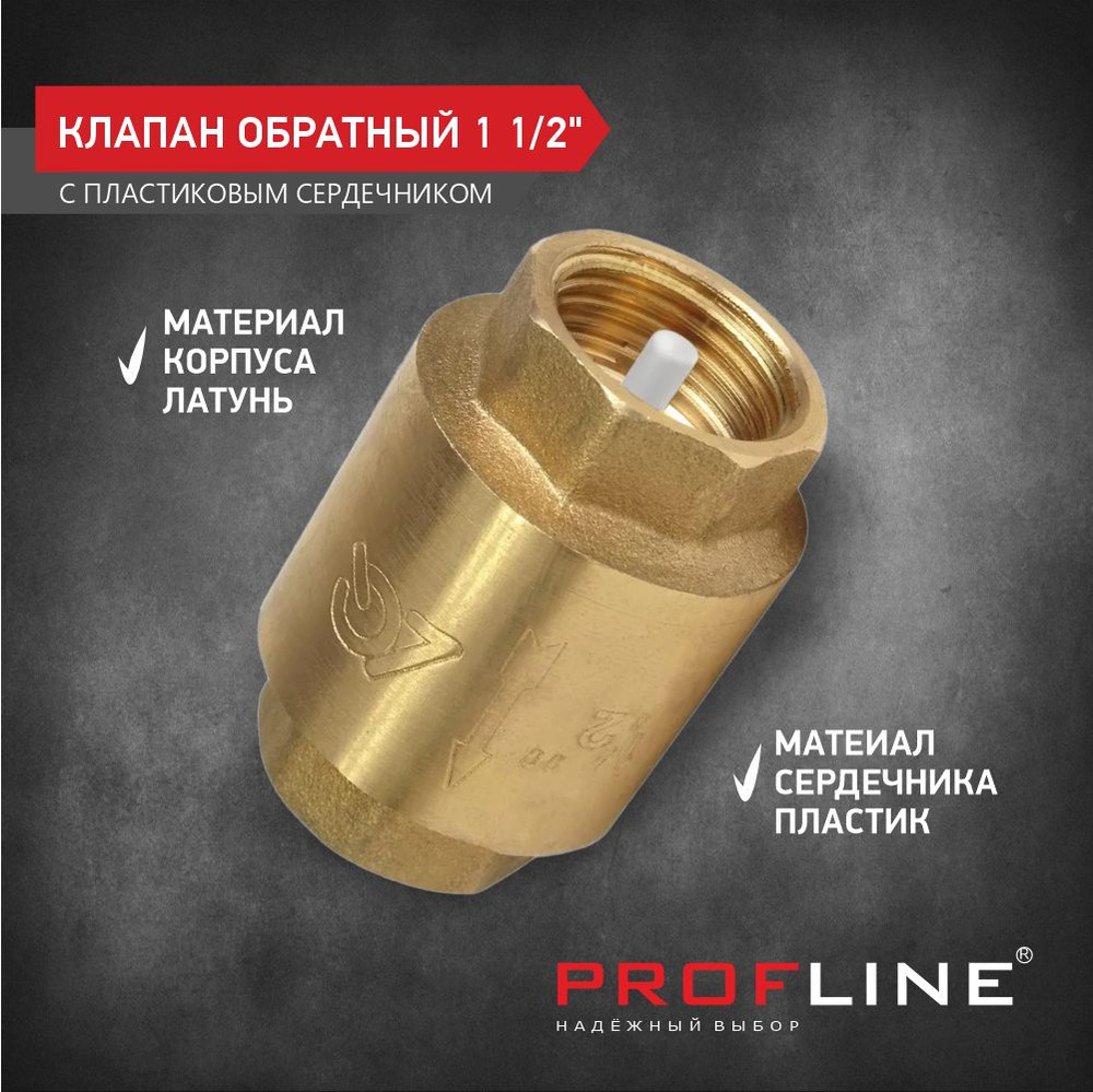 Клапан обратный 1 1/2" пластиковый сердечник PROFLINE #1