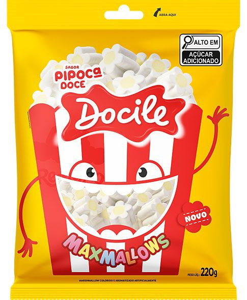 Воздушный зефир DOCILE MAXMALLOWS Popcorn со вкусом Попкорна 220гр., 6шт.  #1