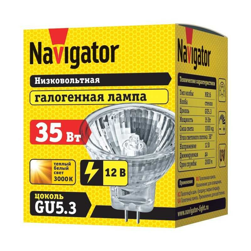 Галогенная лампа GU5.3 Navigator 94 203 MR16 35W 12V 2000h, 13922-94203 #1