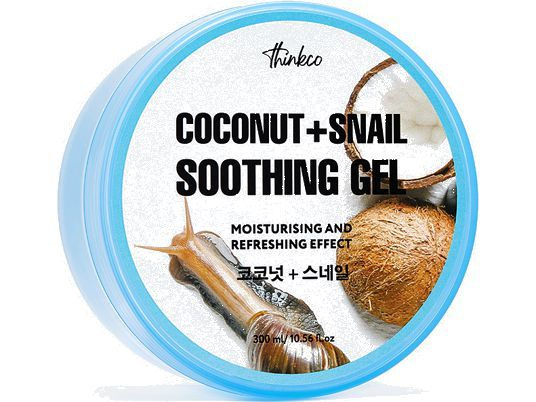 Гель с муцином улитки и экстрактом кокоса thinkco COCONUT + SNAIL SOOTHING GEL  #1