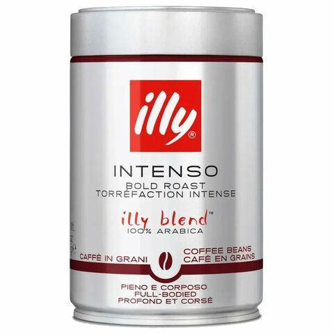 Кофе в зернах ILLY "Intenso" ИТАЛИЯ, 250 г, в жестяной банке, арабика 100%, ИТАЛИЯ, 1819  #1