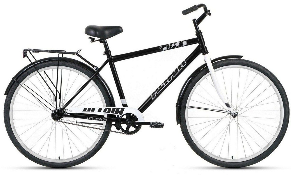 Велосипед городской взрослый ALTAIR CITY high 28 мужской, рама 19 дюймов, серый/черным, рост 160-185 #1