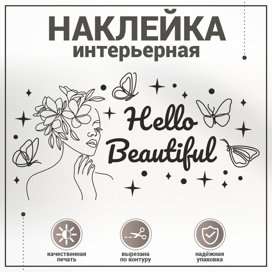 Наклейки, интерьерные для декора, BR. BEAUTY ROOM, для салона красоты  #1