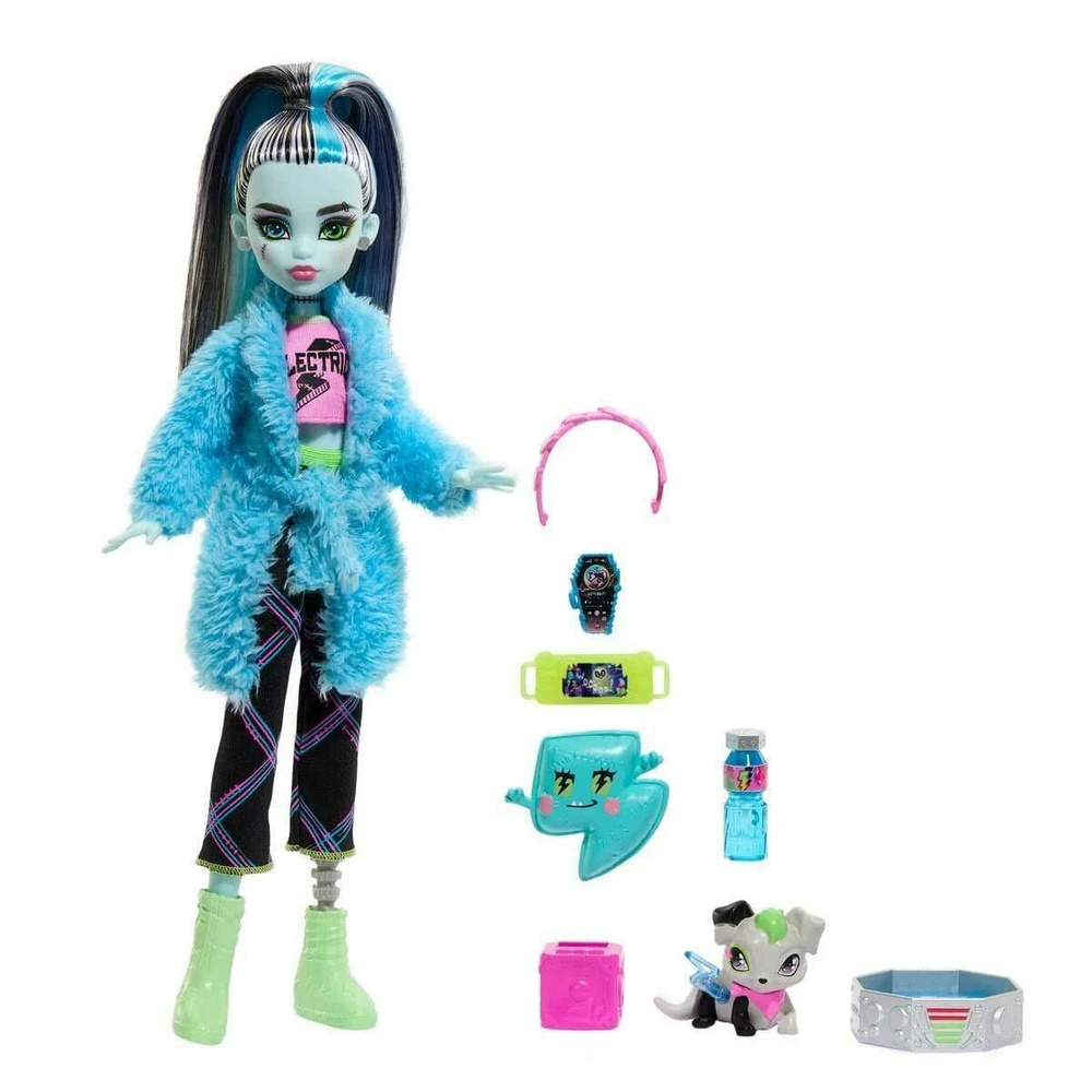 Кукла Монстр Хай Френки Штейн Пижамная вечеринка Monster High Frankie Stein  Creepover Party HKY68 - купить с доставкой по выгодным ценам в  интернет-магазине OZON (1344676774)