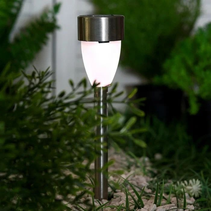 Садовый светильник на солнечной батарее Матовый конус, 5x35x5 см, 1 LED, свечение тёплое белое  #1