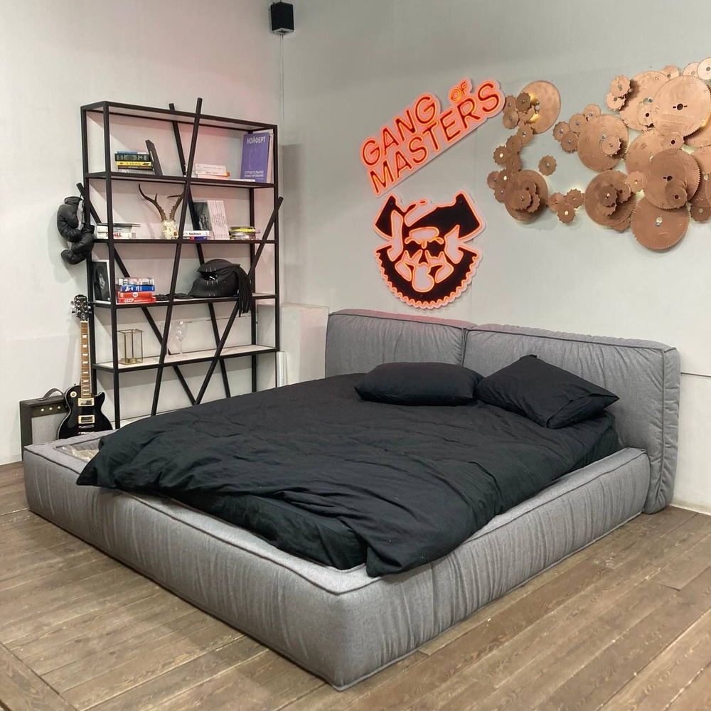 Банда Мастеров Двуспальная кровать, Кровать Онда с подъемным механизмом, 160х200 см  #1