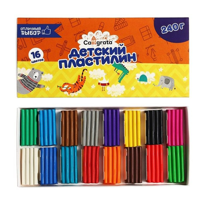 Пластилин 16цв 240 г классический 1 шт. #1