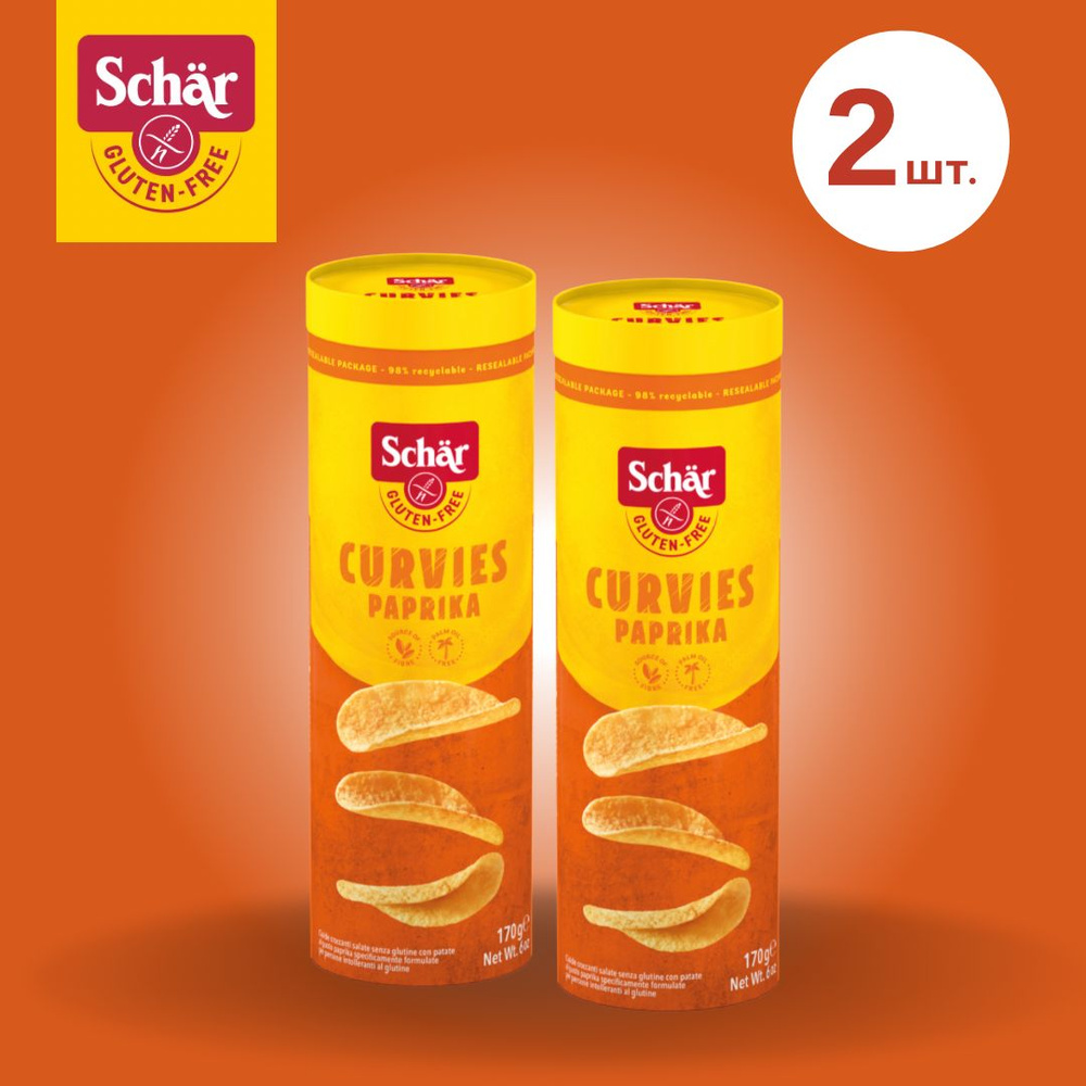 Чипсы без глютена Curvies Paprika т.м. Dr. Schar 170 гр, 2 шт #1