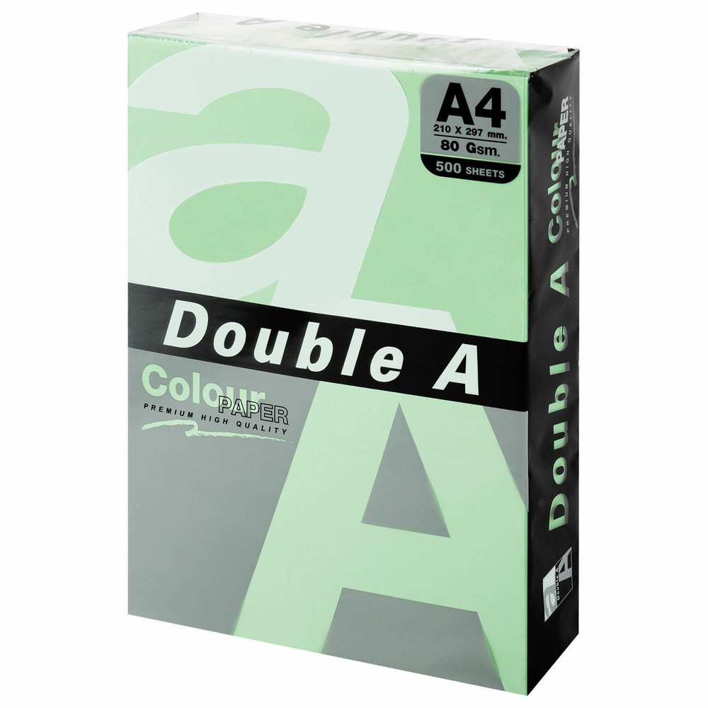 Цветная бумага Double A А4, 80 г/м2, 500 листов, пастель, светло-зеленая  #1