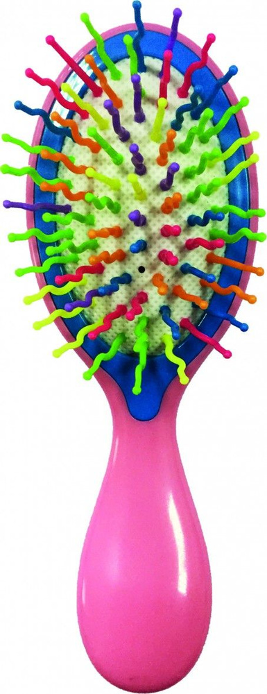 Iron Style Расческа-массажка для волос, маленькая, разноцветные зубчики, 15 см  #1