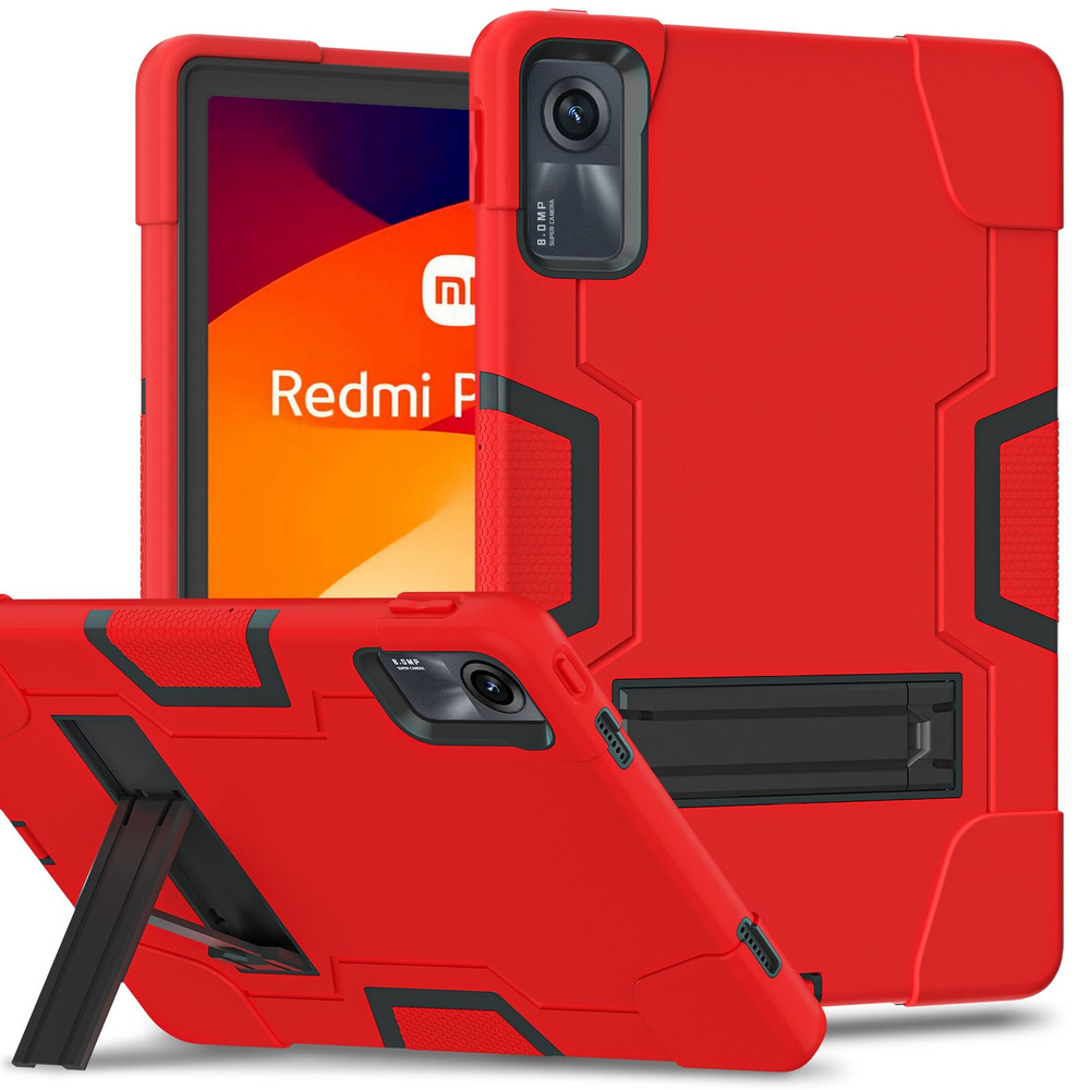 Чехол для Xiaomi Redmi Pad SE 11 дюймов 2023 многократная защита тяжелый чехолс кронштейном ,контрастный #1