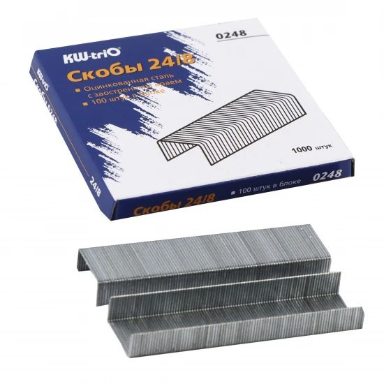 Скобы для степлера №24/8 (50 л), оцинкованное, 1000 шт - купить с ...