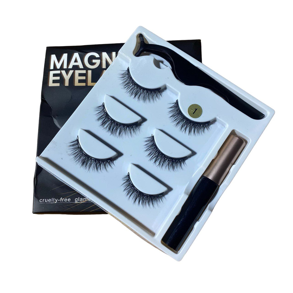 Магнитные накладные ресницы с подводкой №1 - купить с доставкой по ...