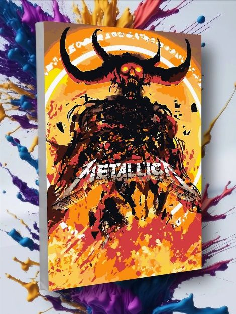 Картина по номерам Metallica Металлика Дьявол Рок 40*50 #1
