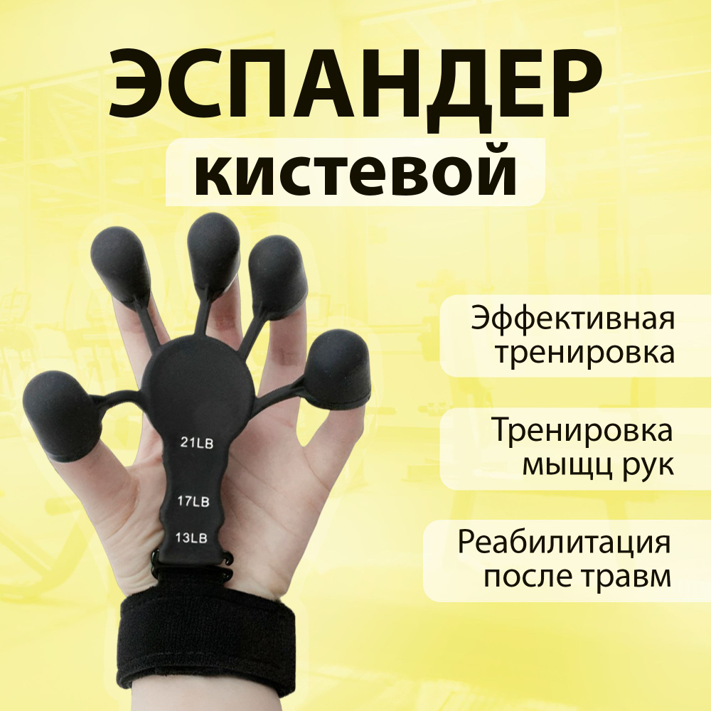Эспандер кистевой регулируемый кг / Сила хвата / Тренажер для разработки кисти рук с повязкой / Фитнес #1